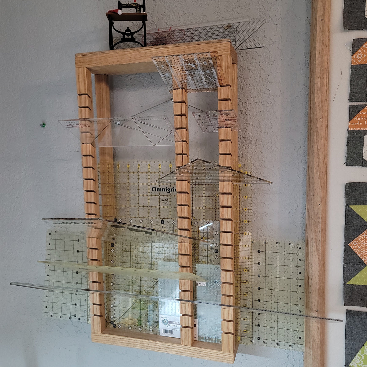 Handcrafted Solid Hardwood Ruler Rack Power Tools With Thread